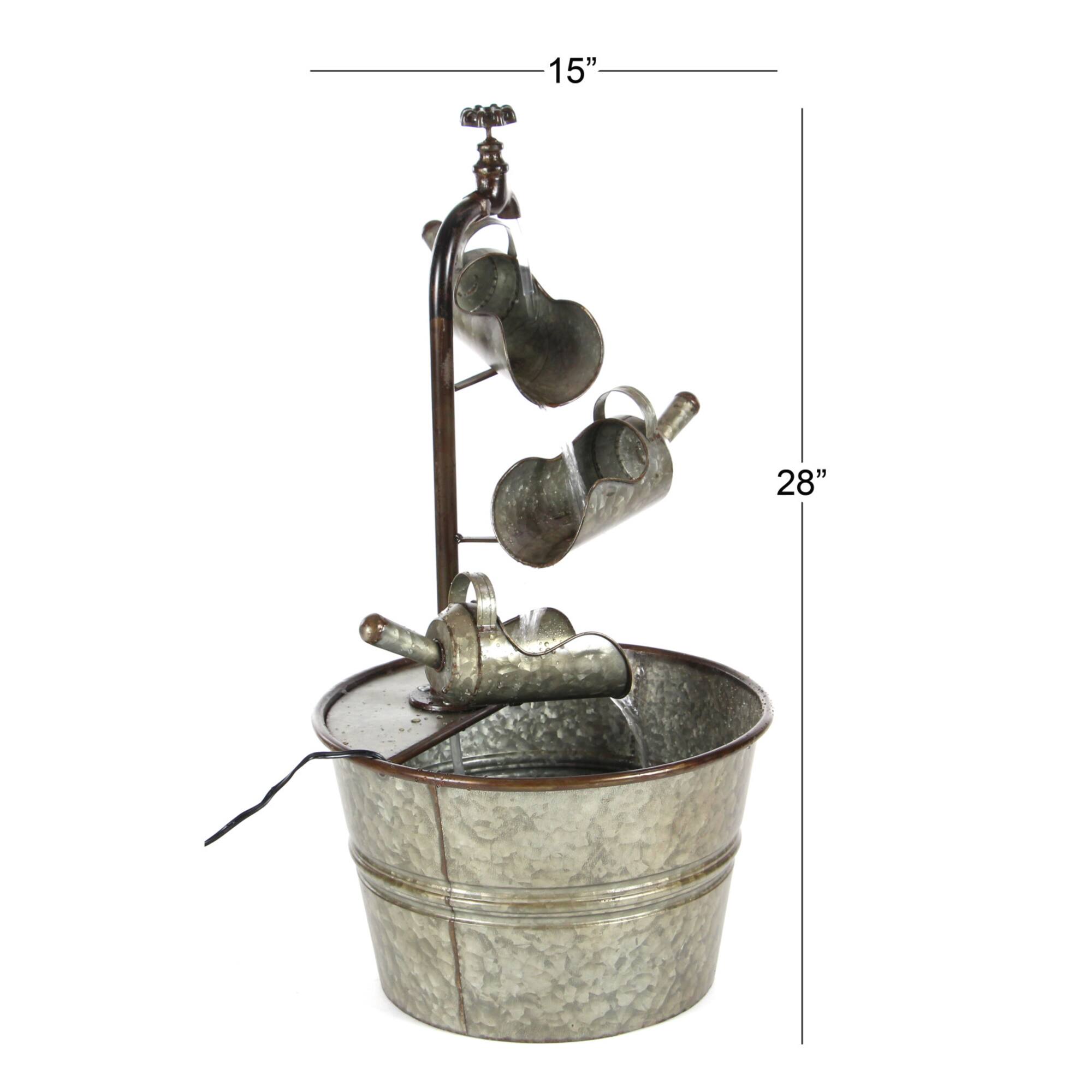 28" Gray Iron Farmhouse Fountain